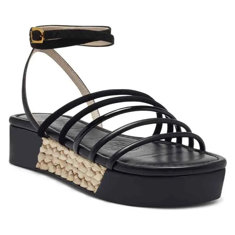 Louise Et Cie Bimo Women's 11m Black strappy espedrille sandals